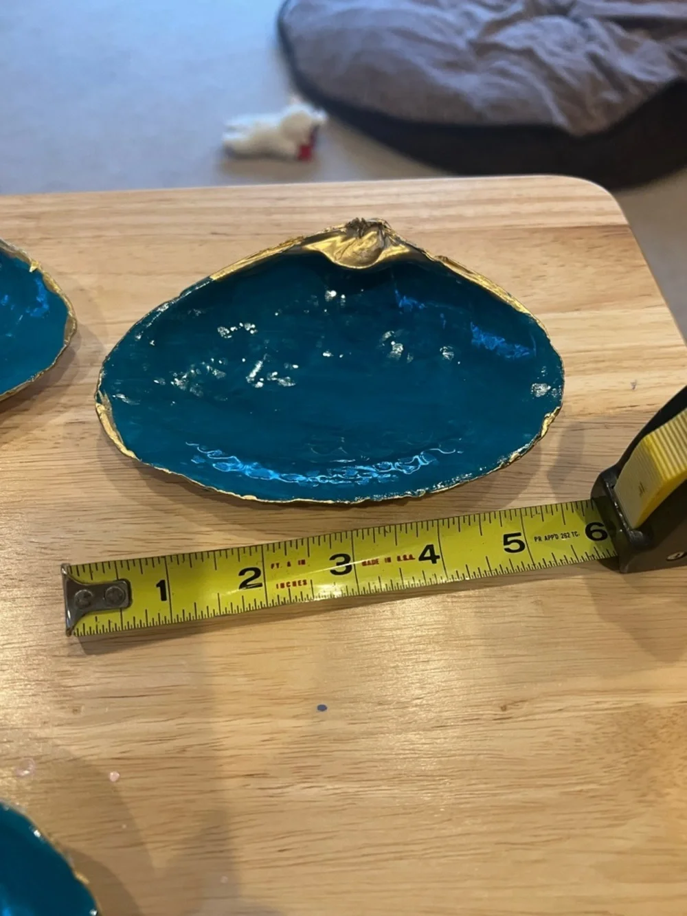 Teal & Gold Shell Trinket Dish – Coastal Decor 🌊✨